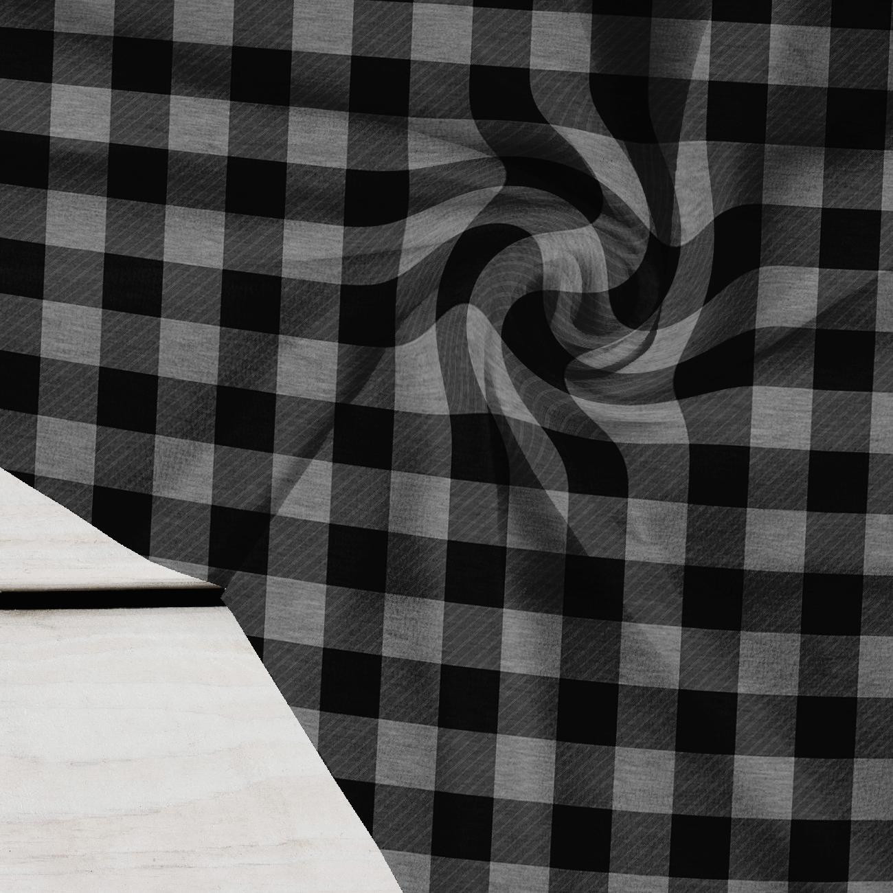 KRATA VICHY - MELANŻ JASNOSZARY - Krepa