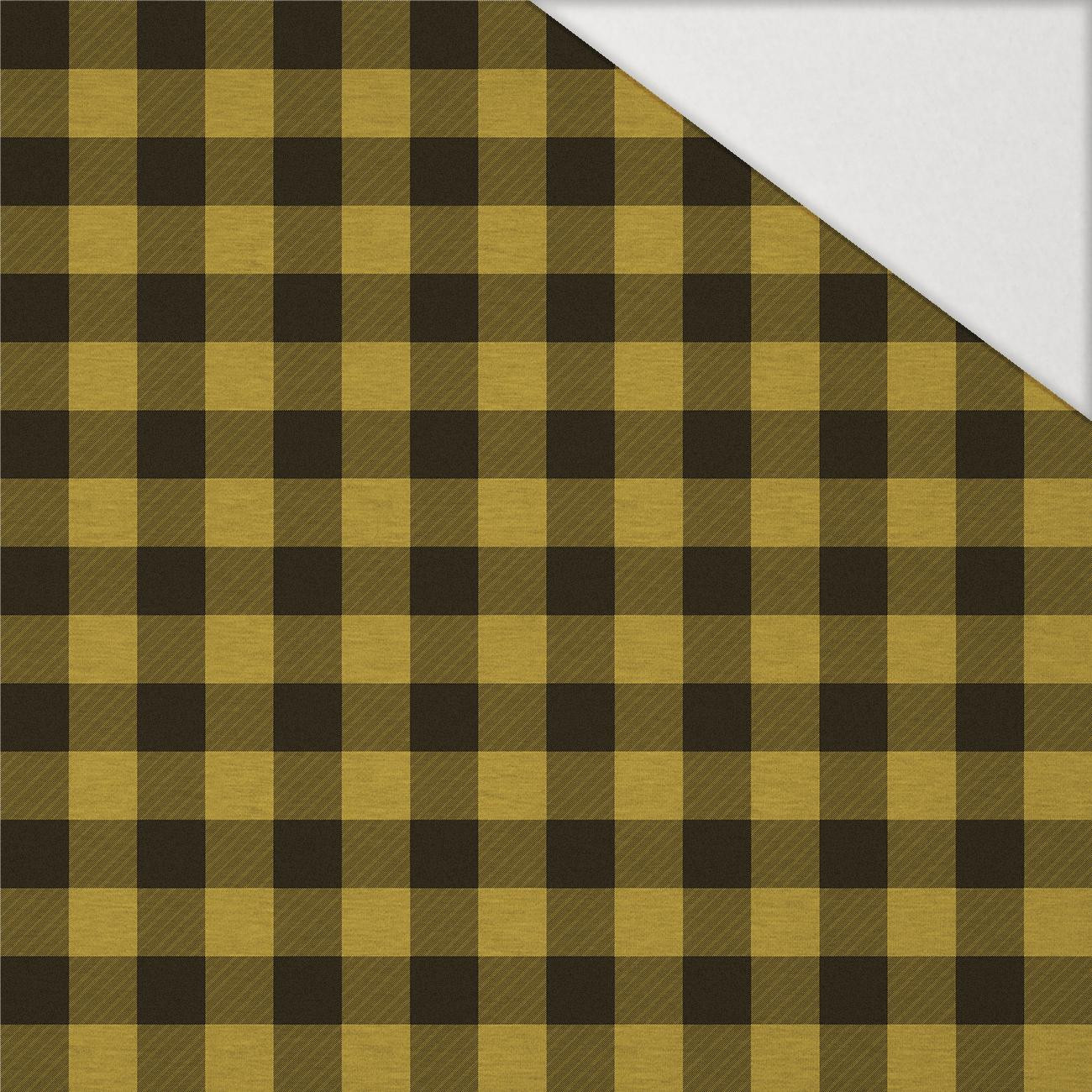 KRATA VICHY - MELANŻ MUSZTARDOWY - Hydrofobowa dzianina drapana 