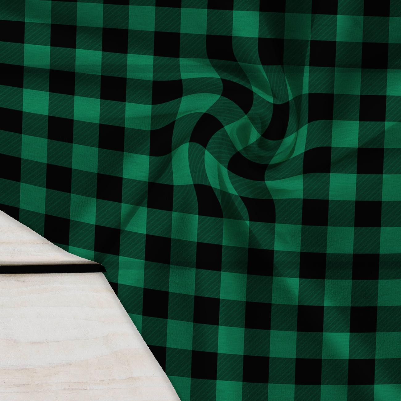 KRATA VICHY - MELANŻ ZIELONY - Krepa