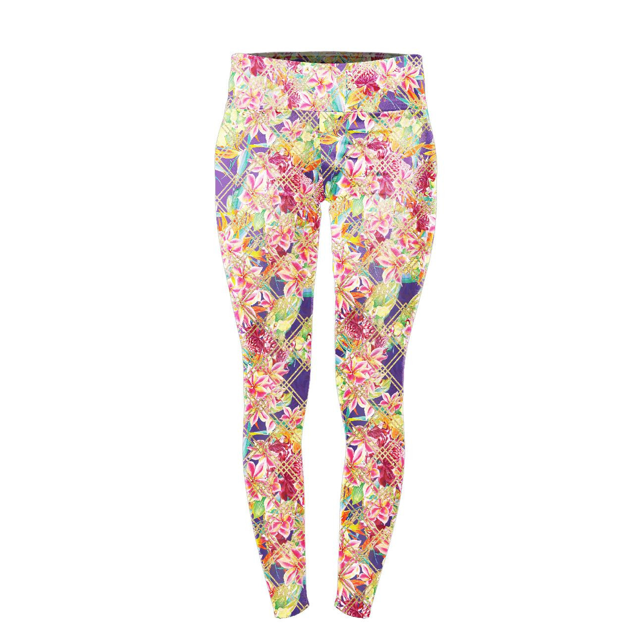 LEGGINSY SPORTOWE - KWIATY / RAMKI 