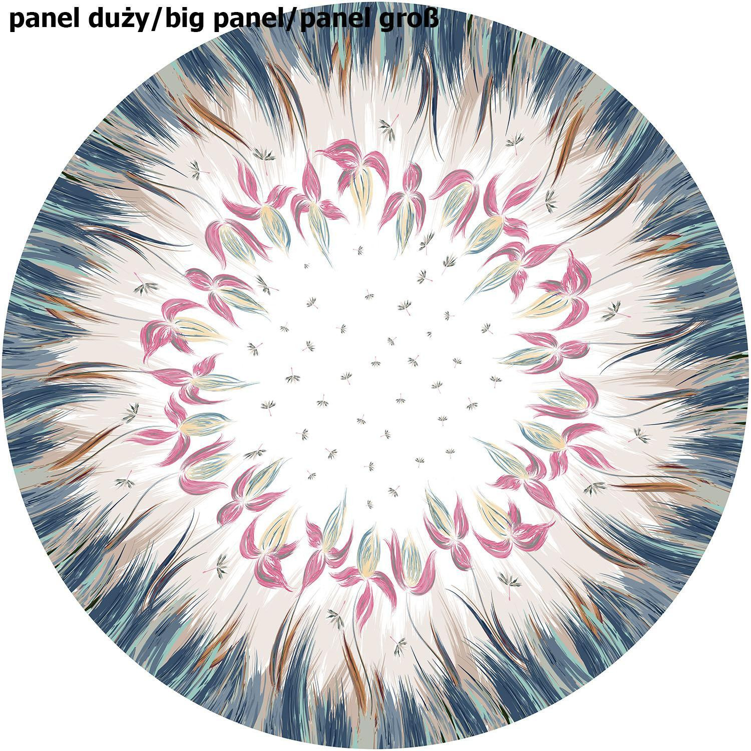 KWIATY (wzór 4) / biały - duży panel na spódnicę z koła