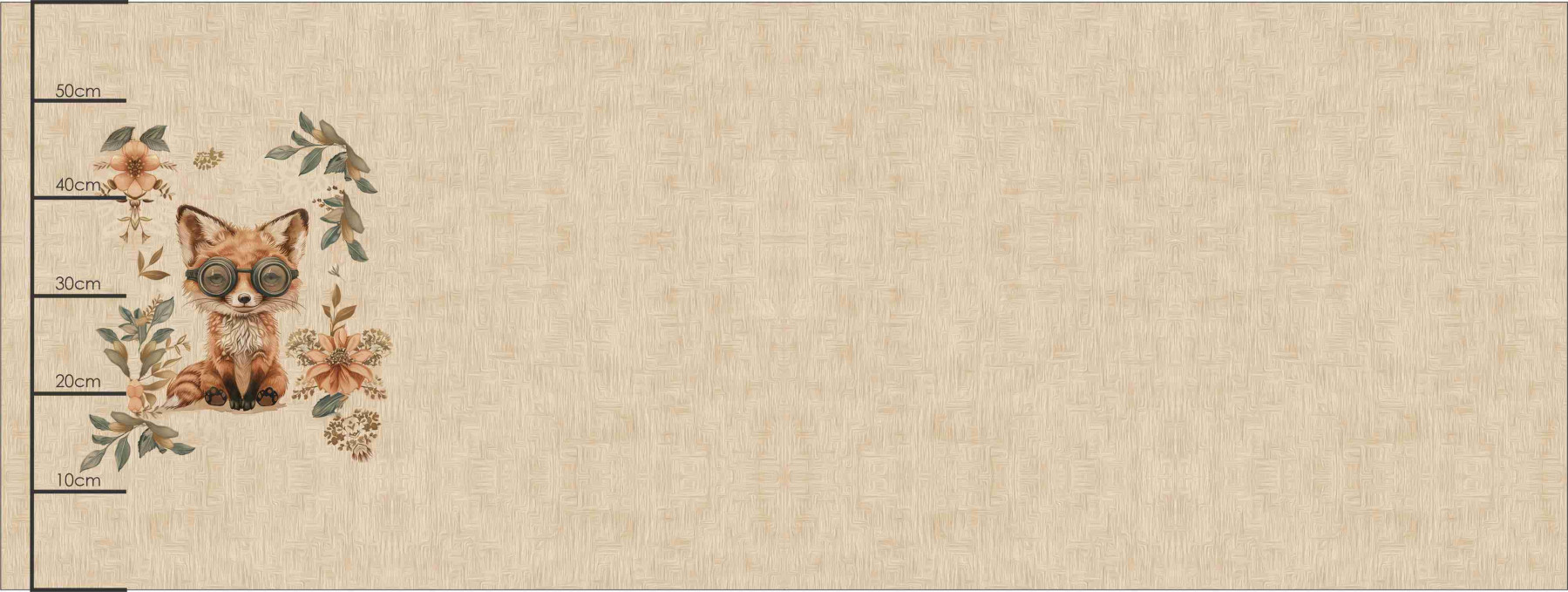 FOX STEAMPUNK FOREST - PANEL PANORAMICZNY SINGLE JERSEY (60cm x 155cm)