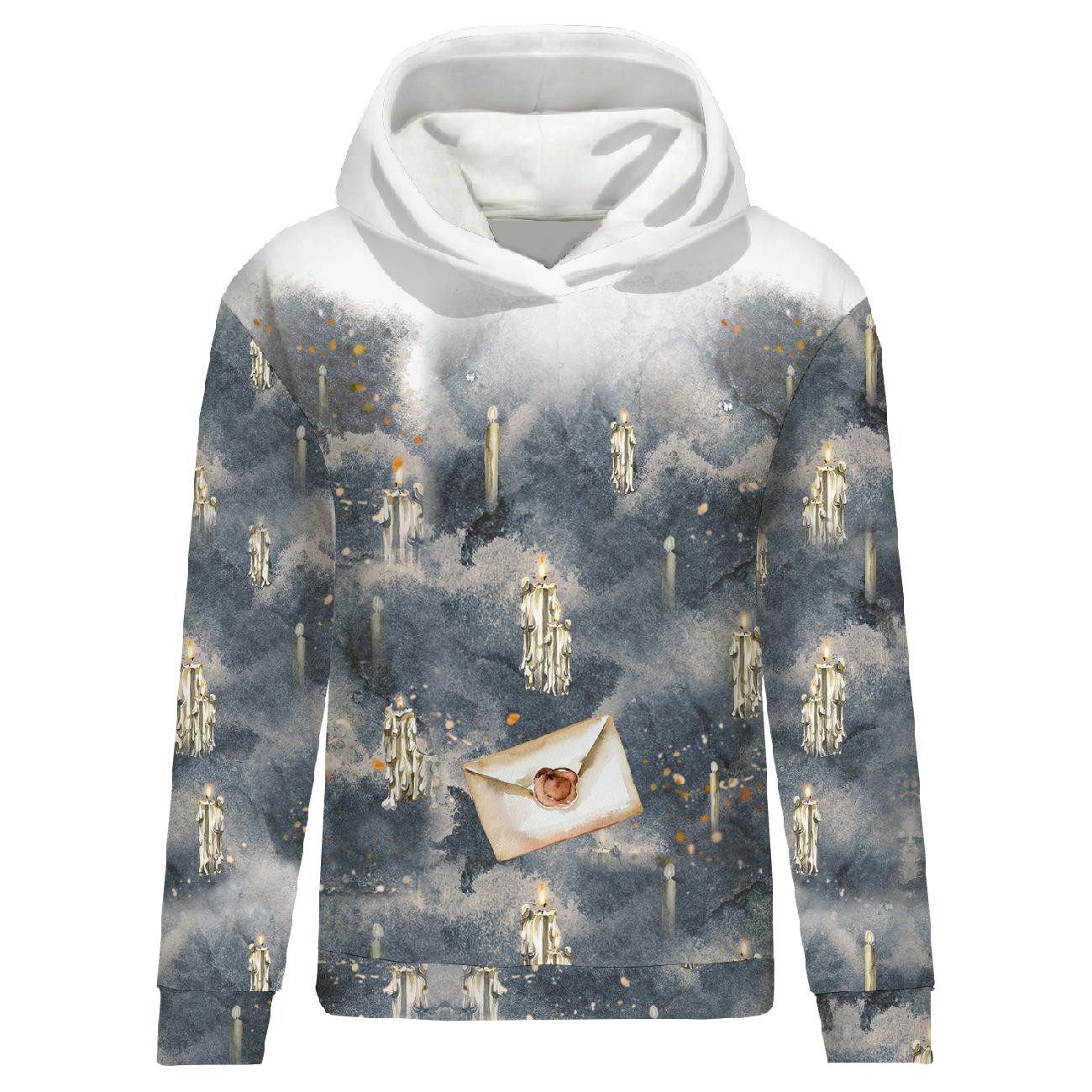 BLUZA DAMSKA (POLA) CLASSIC Z KAPTUREM - LIST (MAGIC) - dzianina pętelkowa