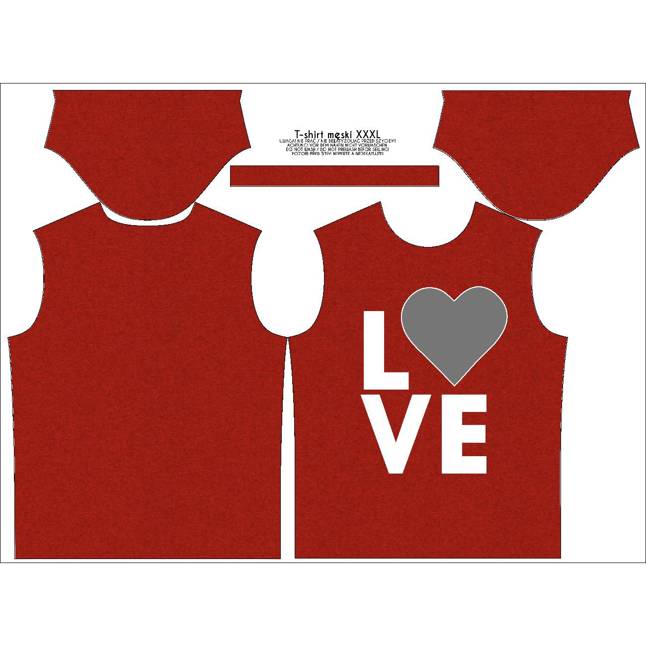 MĘSKI T-SHIRT - LOVE - Z WŁASNYM ZDJĘCIEM - ZESTAW DO USZYCIA