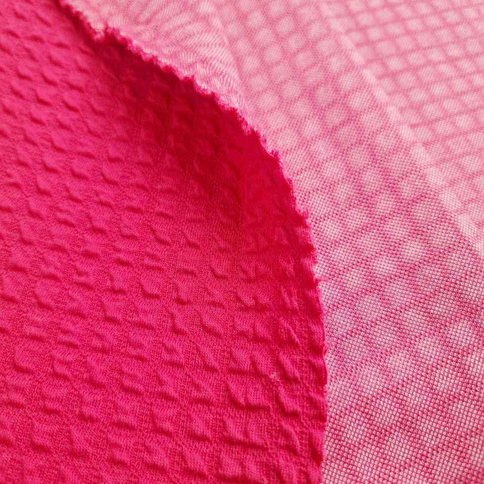 Dzianina 3D - żakard bawełniany/ D-183 MAGENTA (PINK)