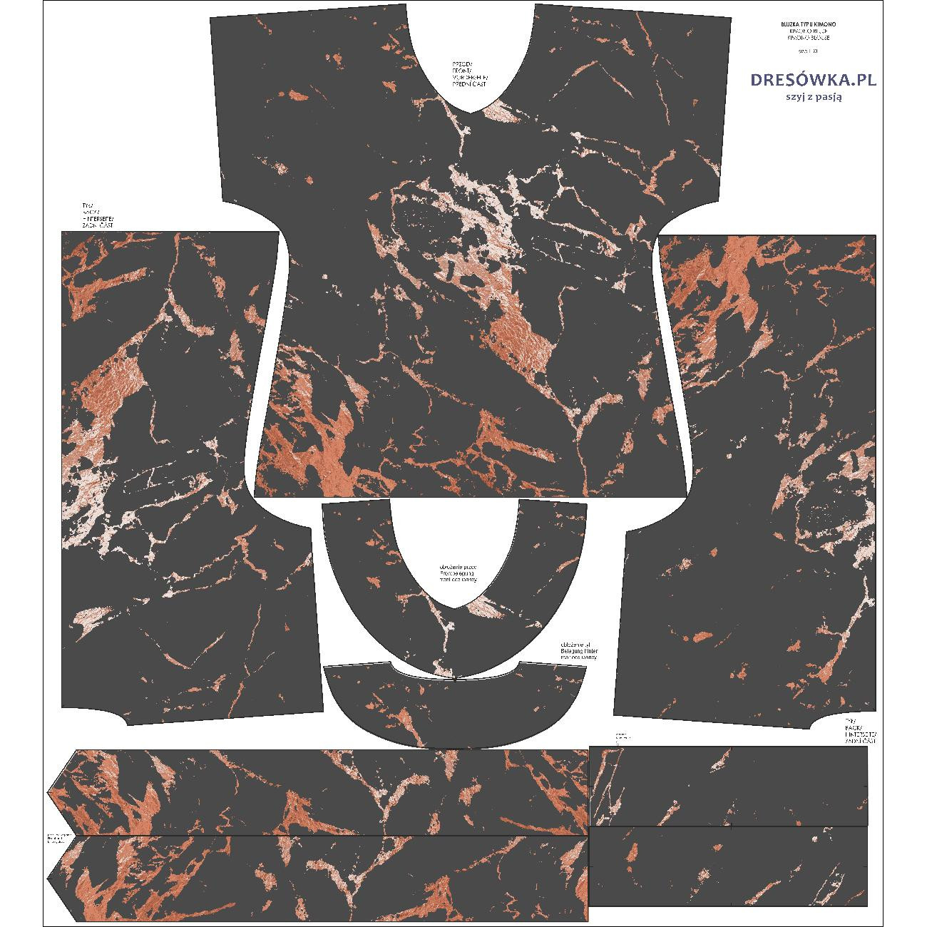 BLUZKA TYPU KIMONO - MARBLE wz. 3 - zestaw do uszycia 
