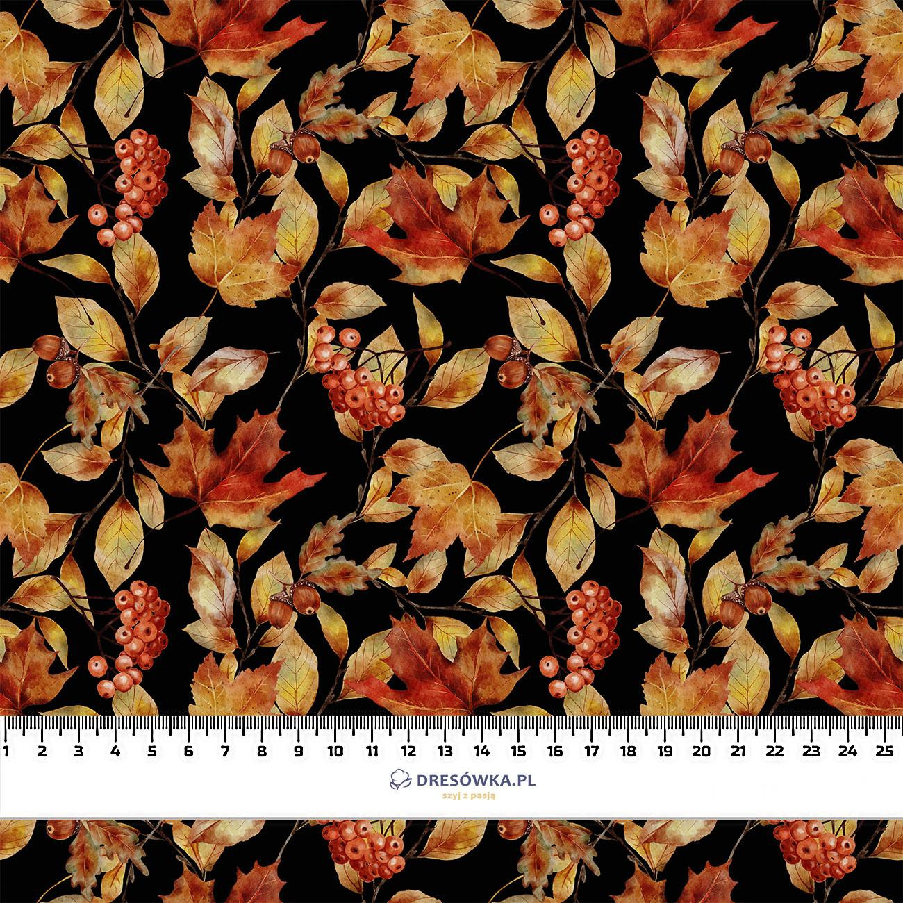 JARZĘBINY I ŻOŁĘDZIE  (KOLOROWA JESIEŃ)  - Hydrofobowa dzianina drapana 