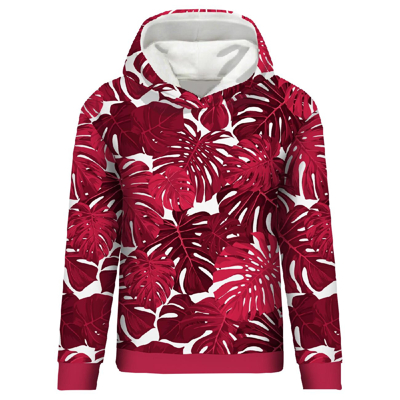 BLUZA DAMSKA (POLA) CLASSIC Z KAPTUREM - MONSTERA 2.0 / viva magenta - zestaw do uszycia