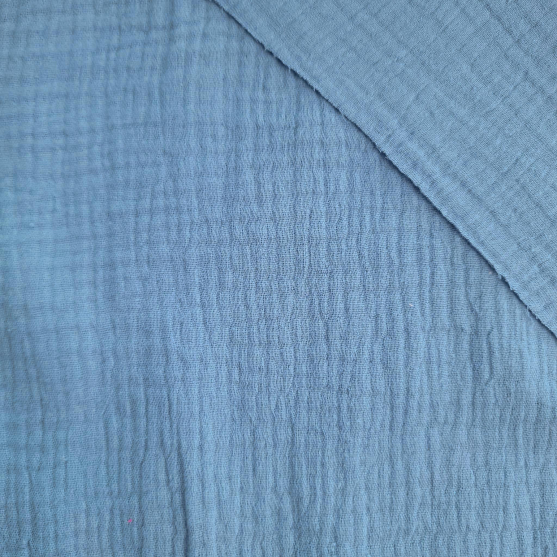 Muślin bawełniany, Double Gauze - NIEBIESKI PUDROWY/ BLUE