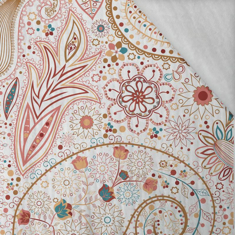 50cm ZŁOTY AŻUR / biały - Muślin bawełniany