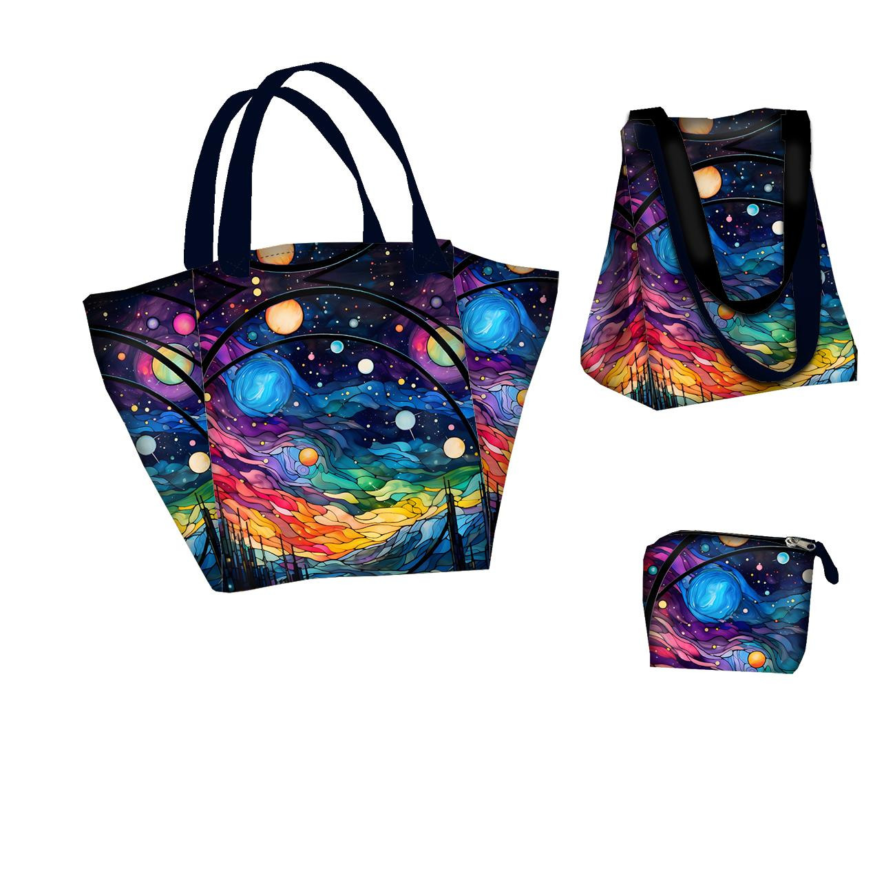 Torba XL z saszetką 2 w 1 - NEON GALAXY WZ.11 - zestaw do uszycia