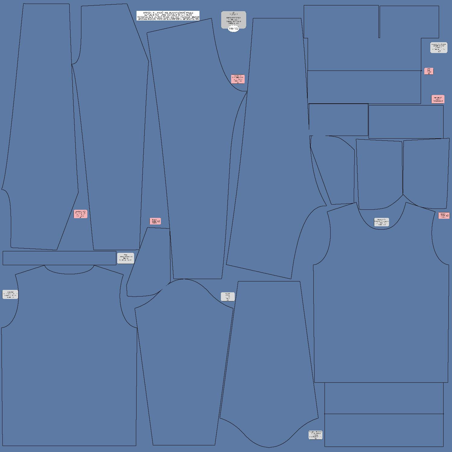 DRES DZIECIĘCY (MILAN) - B-26 - RIVERSIDE / niebieski pudrowy - zestaw do uszycia
