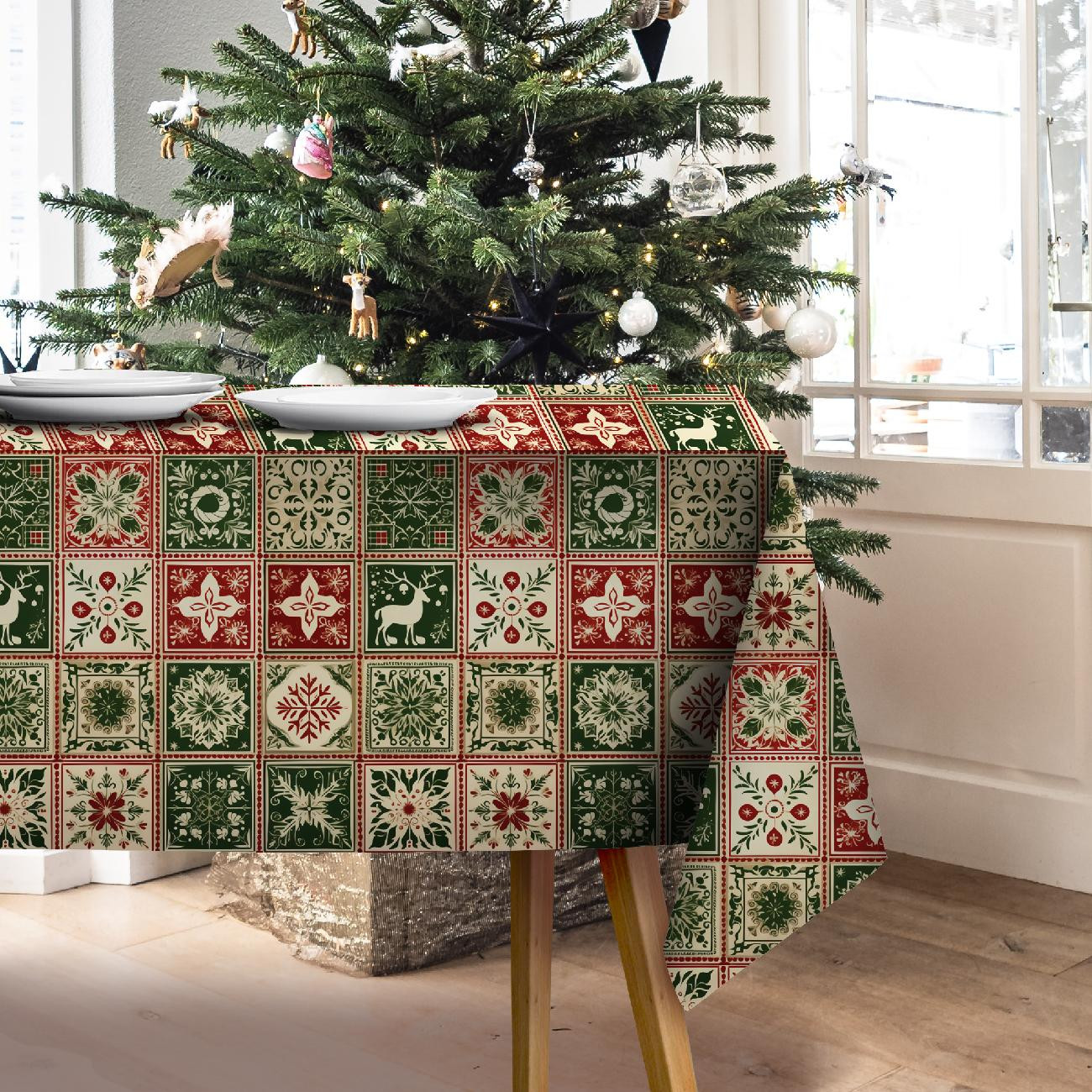 CHRISTMAS CHECK WZ. 1 - Tkanina na obrusy