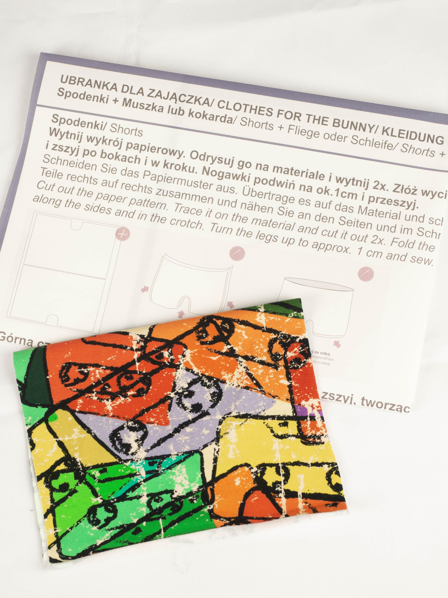 SPODENKI + MUSZKA DLA ZAJĄCZKA - KASETY - zestaw do uszycia 