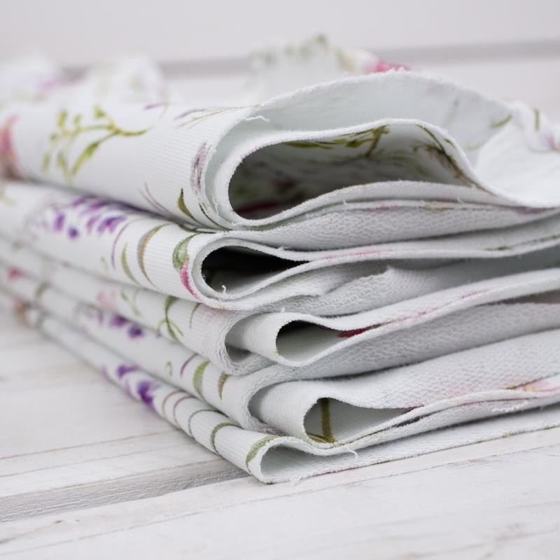 PASTELOWE KWIATY - dresówka pętelkowa SP250