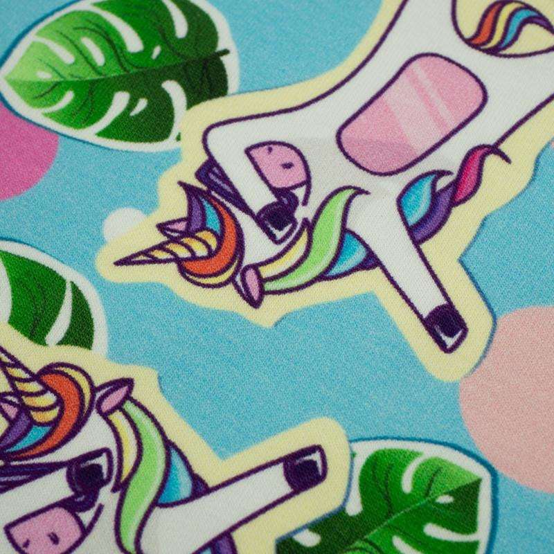 JEDNOROŻCE I LODY / błękitny - dresówka pętelkowa