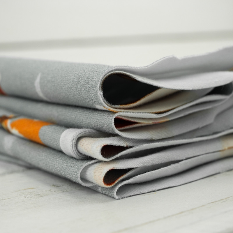 LISKI W PODRÓŻY / szary - Jersey wiskozowy WE210