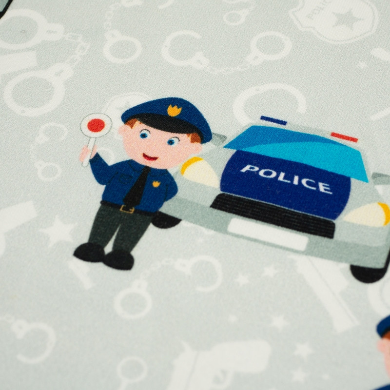 POLICJA / jasnoszary - dzianina pętelkowa 