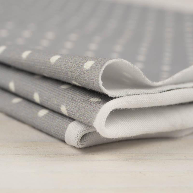 KROPKI BIAŁE / szary - single jersey z elastanem 