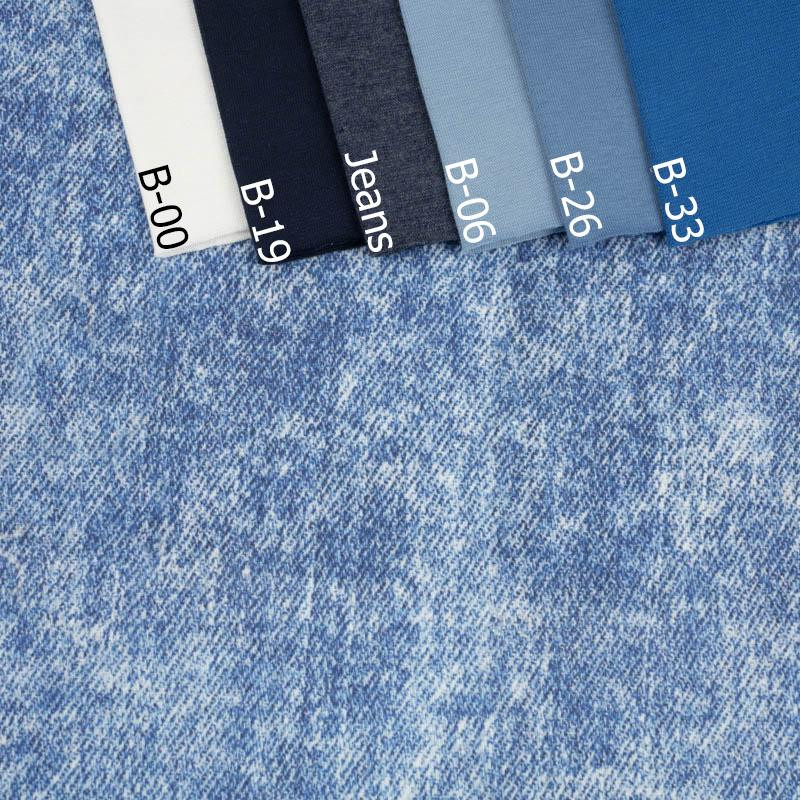 PRZECIERANY JEANS (niebieski) - dresówka pętelkowa