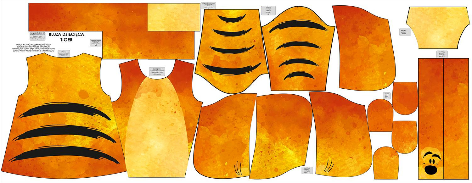 BLUZA DZIECIĘCA (PARIS) - TIGER - zestaw do uszycia 