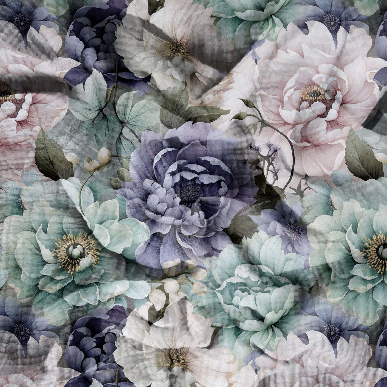 PASTEL FLOWERS WZ.18 - Muślin bawełniany