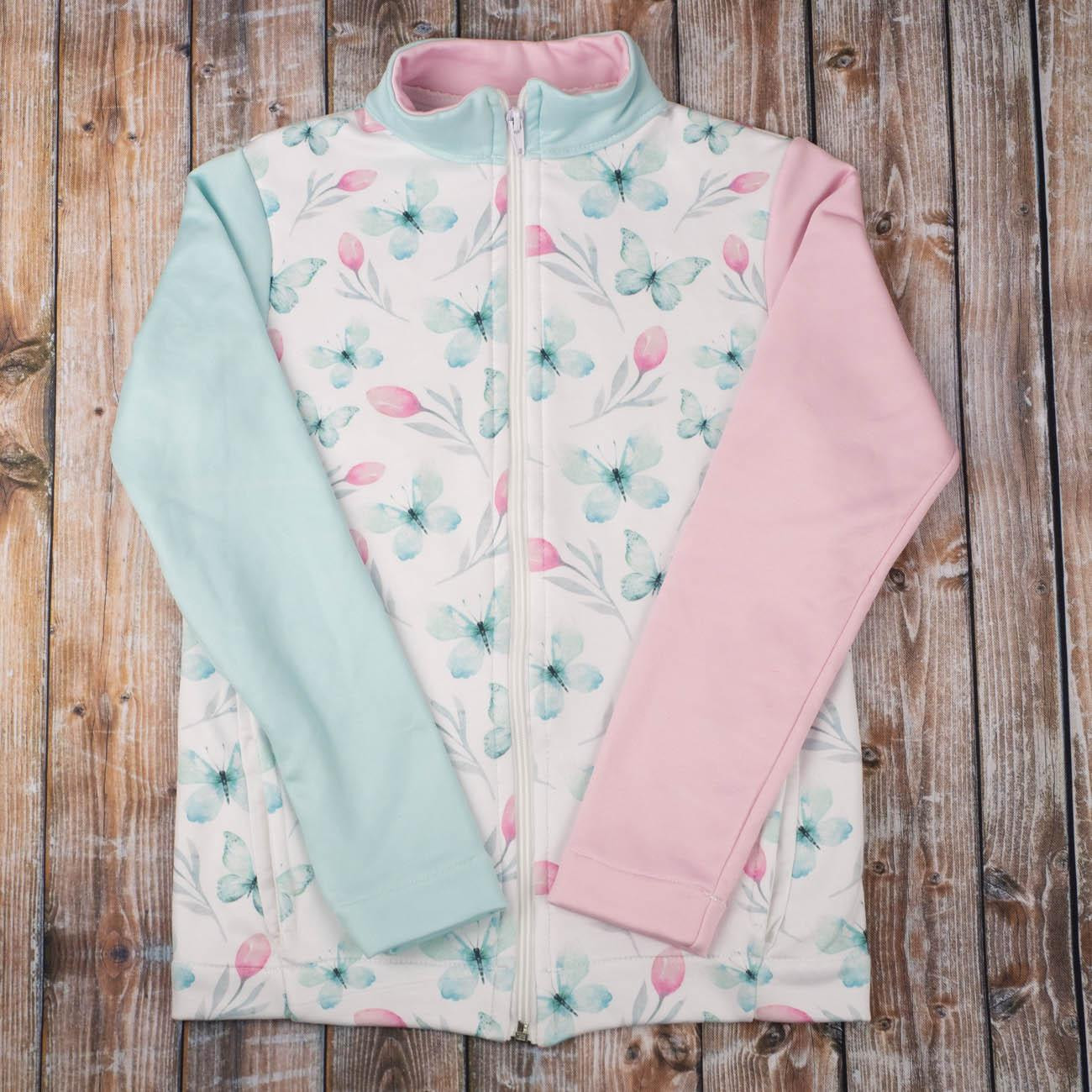 BLUZA ROZPINANA (MAX) - MOTYLE I TULIPANY  - DIY set