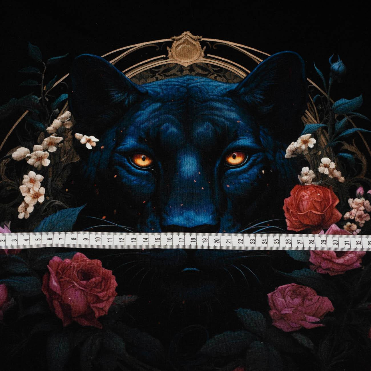 GOTHIC PANTHER - panel (60cm x 50cm) - dzianina pętelkowa z elastanem ITY