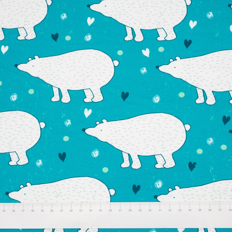 BIAŁE MISIE - dresówka pętelkowa SP250