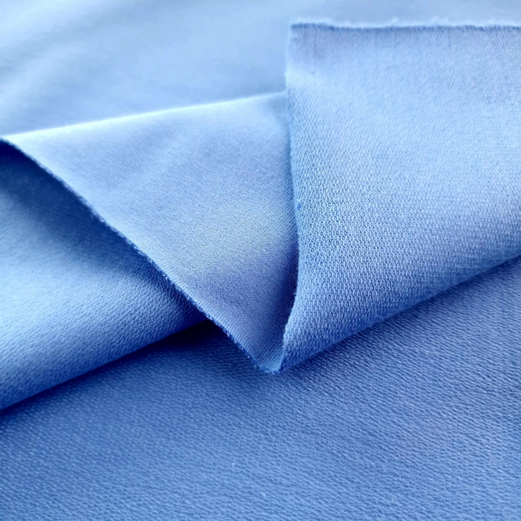 Dresówka pętelkowa PREMIUM - niebieski pudrowy (MUTED BLUE)