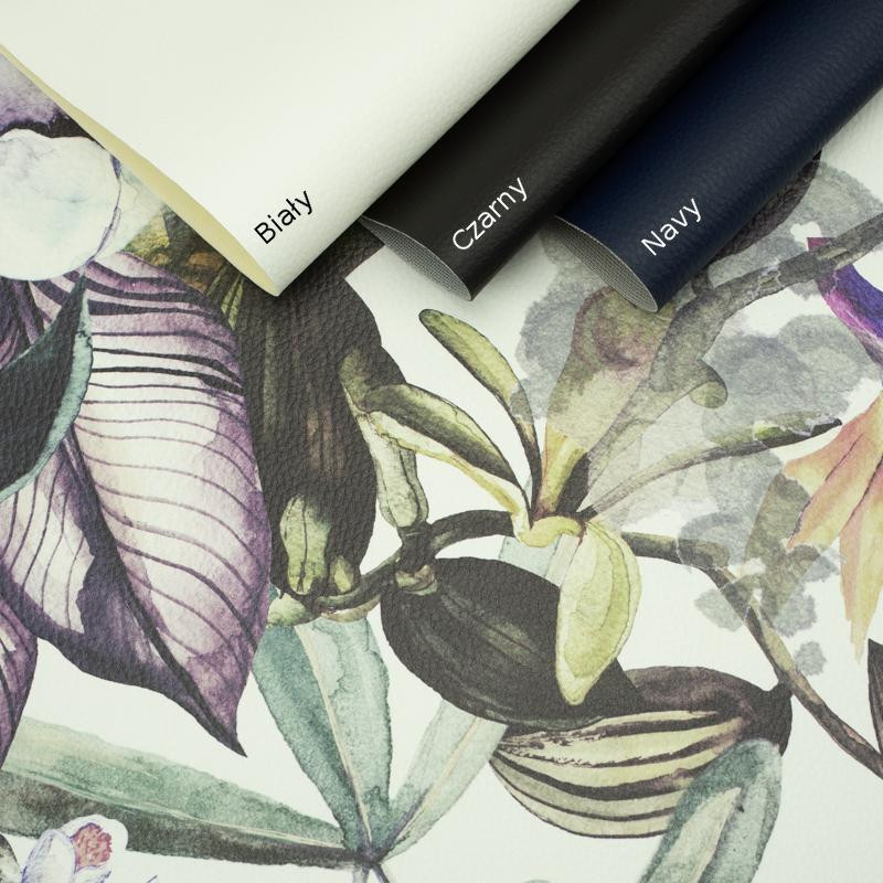 RAJSKIE KWIATY - gruba ekoskóra tłoczona