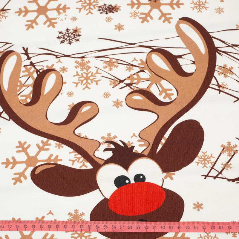 RENIFER / brązowy L (75cm x 80cm) - panel single jersey TE210