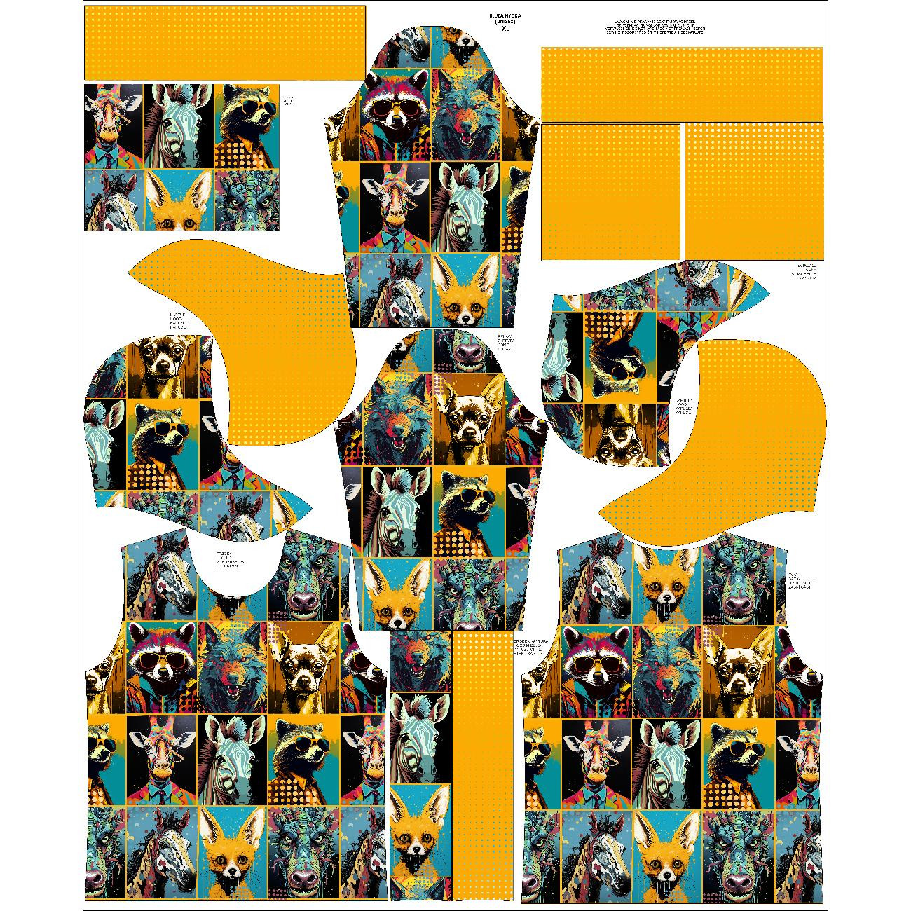 BLUZA HYDROFOBOWA UNISEX - RETRO COMICS wz.11 - zestaw do uszycia