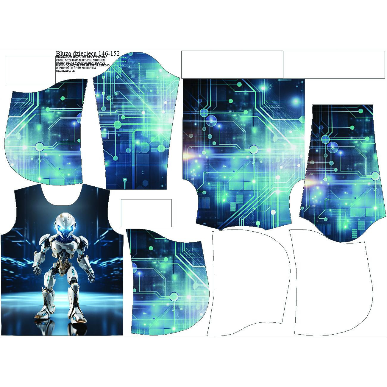 DZIECIĘCA BLUZA Z KAPTUREM (ALEX) - robot wz.1 - zestaw do uszycia