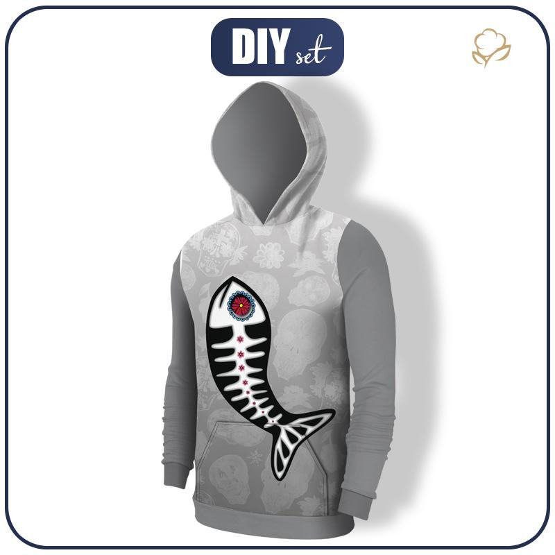 MĘSKA BLUZA Z KAPTUREM (COLORADO) - RYBA PABLO (DIA DE LOS MUERTOS) - zestaw do uszycia