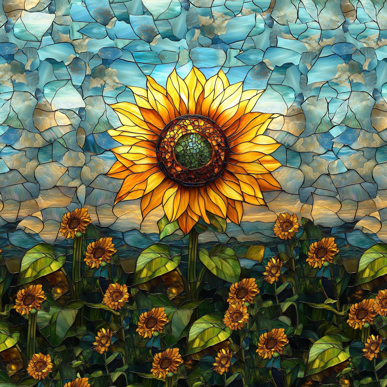 STAINED GLASS WZ.10 - panel (60cm x 50cm) - Welur tapicerski