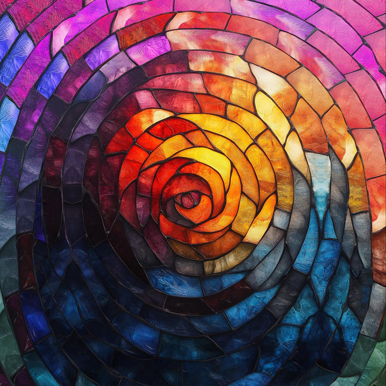 STAINED GLASS WZ.3 - panel (60cm x 50cm)- single jersey z elastanem ITY