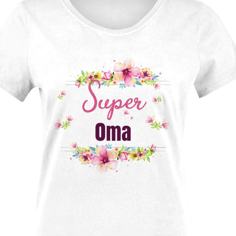 T-SHIRT DAMSKI - Super Oma / różowy - single jersey