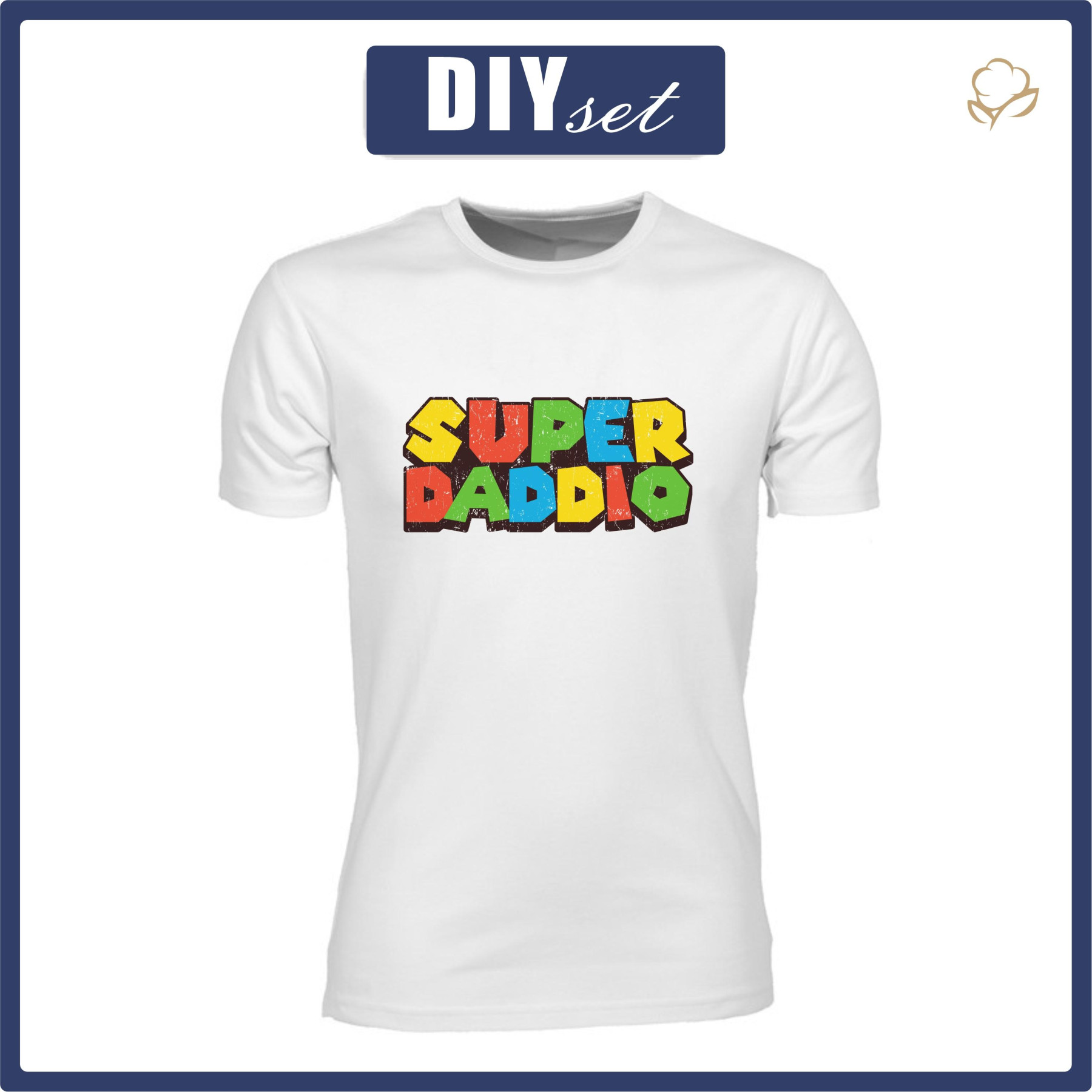 T-SHIRT MĘSKI - SUPER DADDIO - zestaw do uszycia