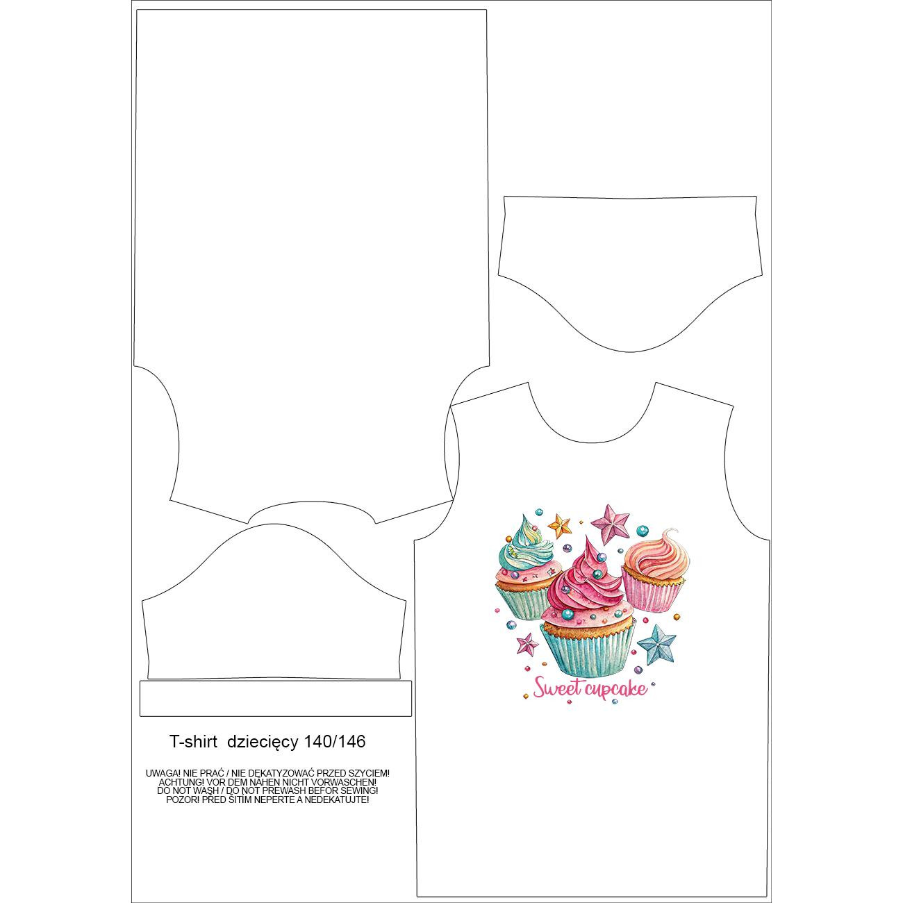 T-SHIRT DZIECIĘCY - SWEETS WZ.6 - zestaw do uszycia