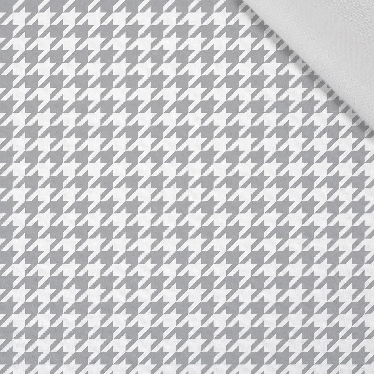 SZARA PEPITKA / BIAŁY - tkanina bawełniana