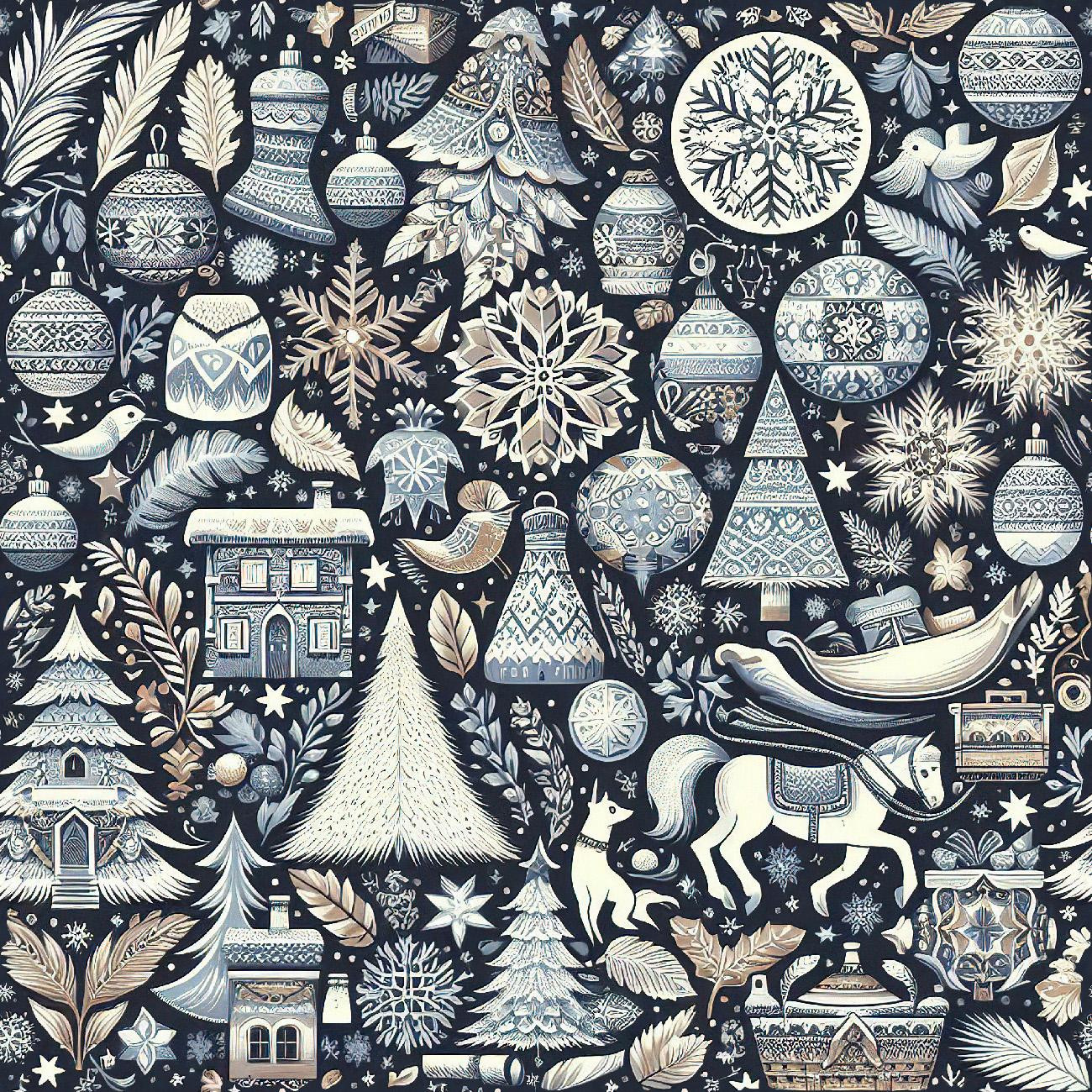 Vintage Christmas wz.25 - dzianina drapana z elastanem ITY