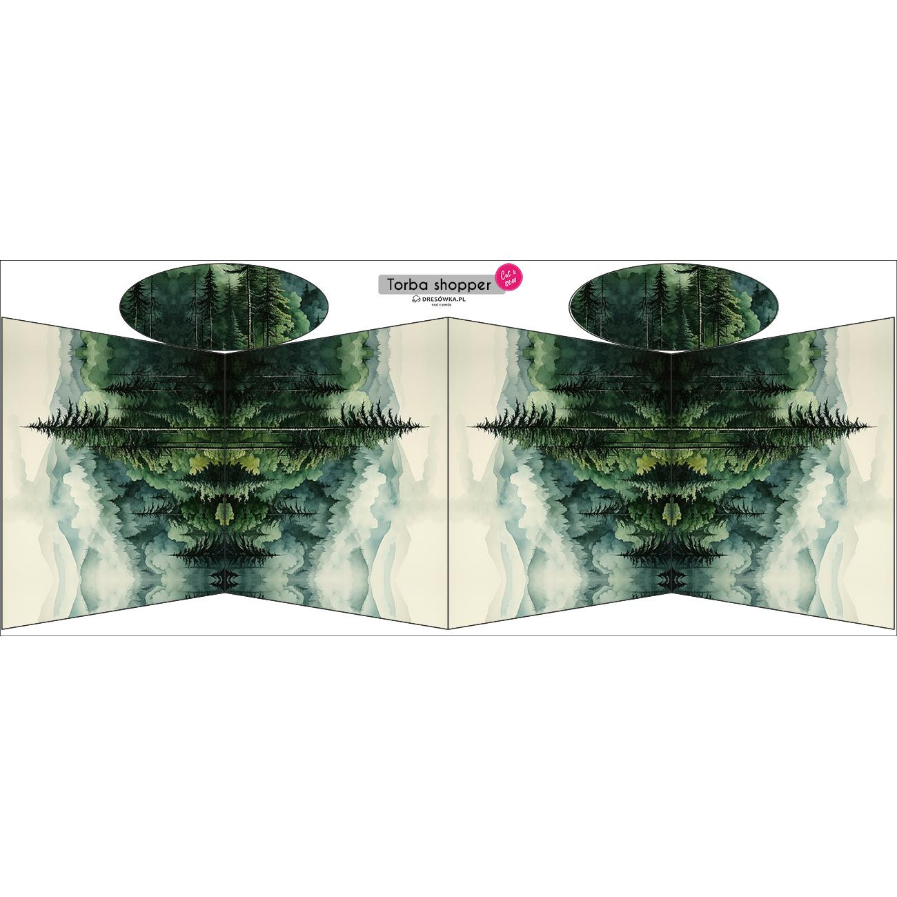 TORBA SHOPPER - WATERCOLOR FOREST WZ.1 - zestaw do uszycia