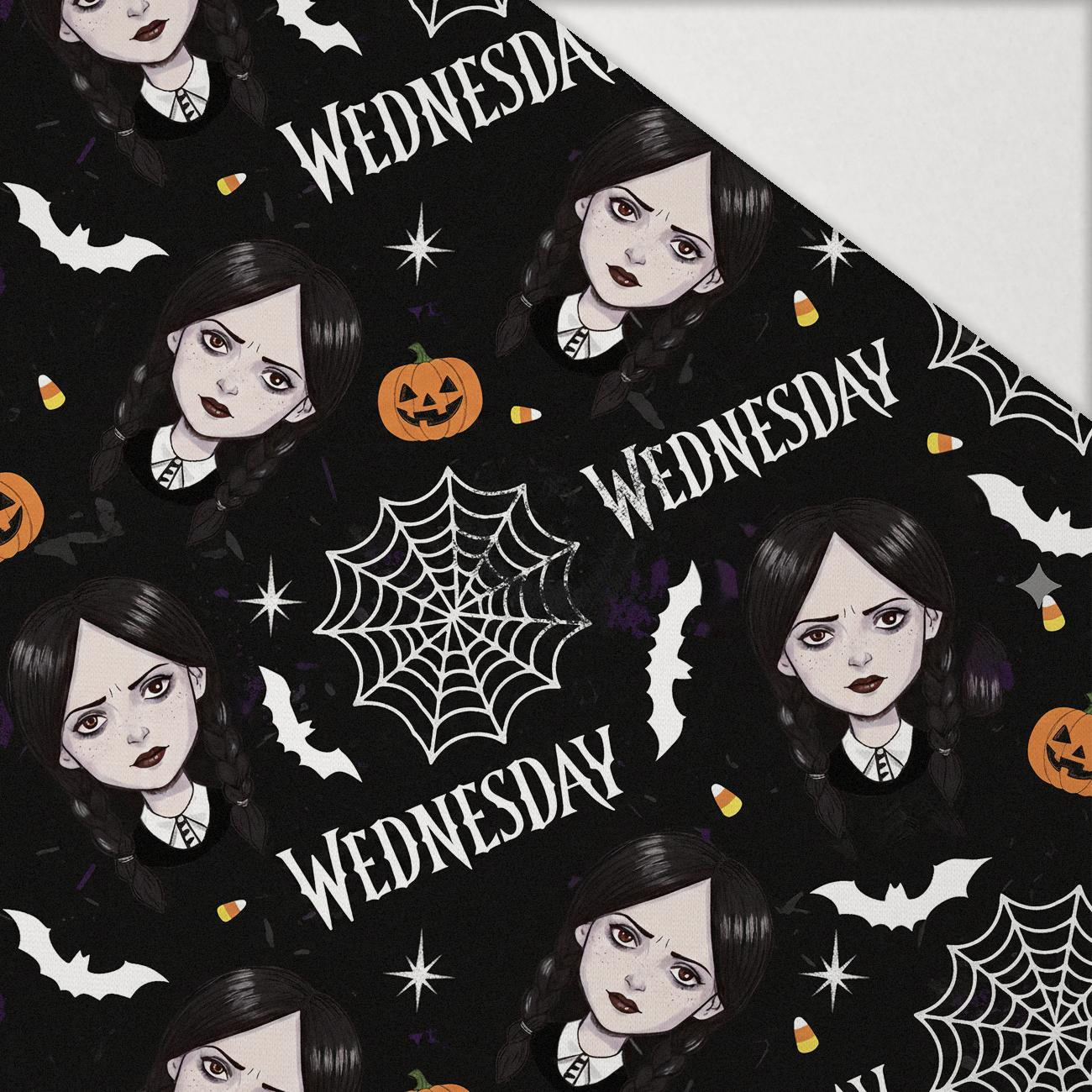 WEDNESDAY Halloween wz.1 - Hydrofobowa dzianina drapana 
