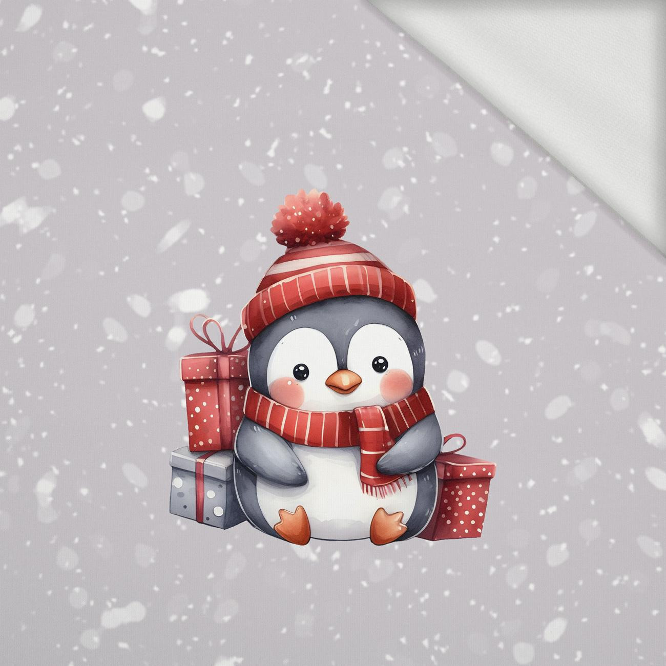 WINTER ANIMALS wz.17 - panel (60cm x 50cm) dzianina pętelkowa