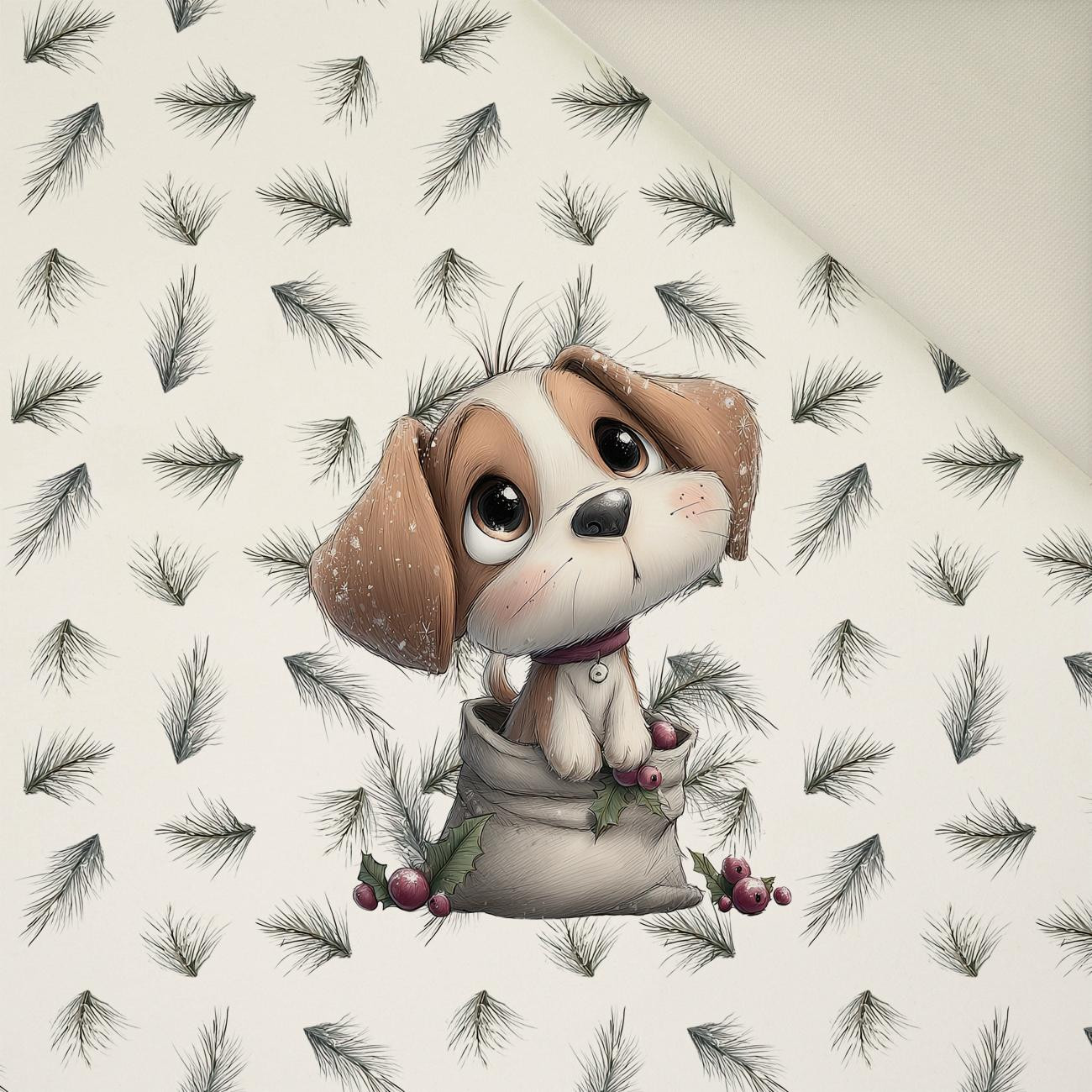 WINTER ANIMALS wz.20 - panel (60cm x 50cm) - Welur tapicerski