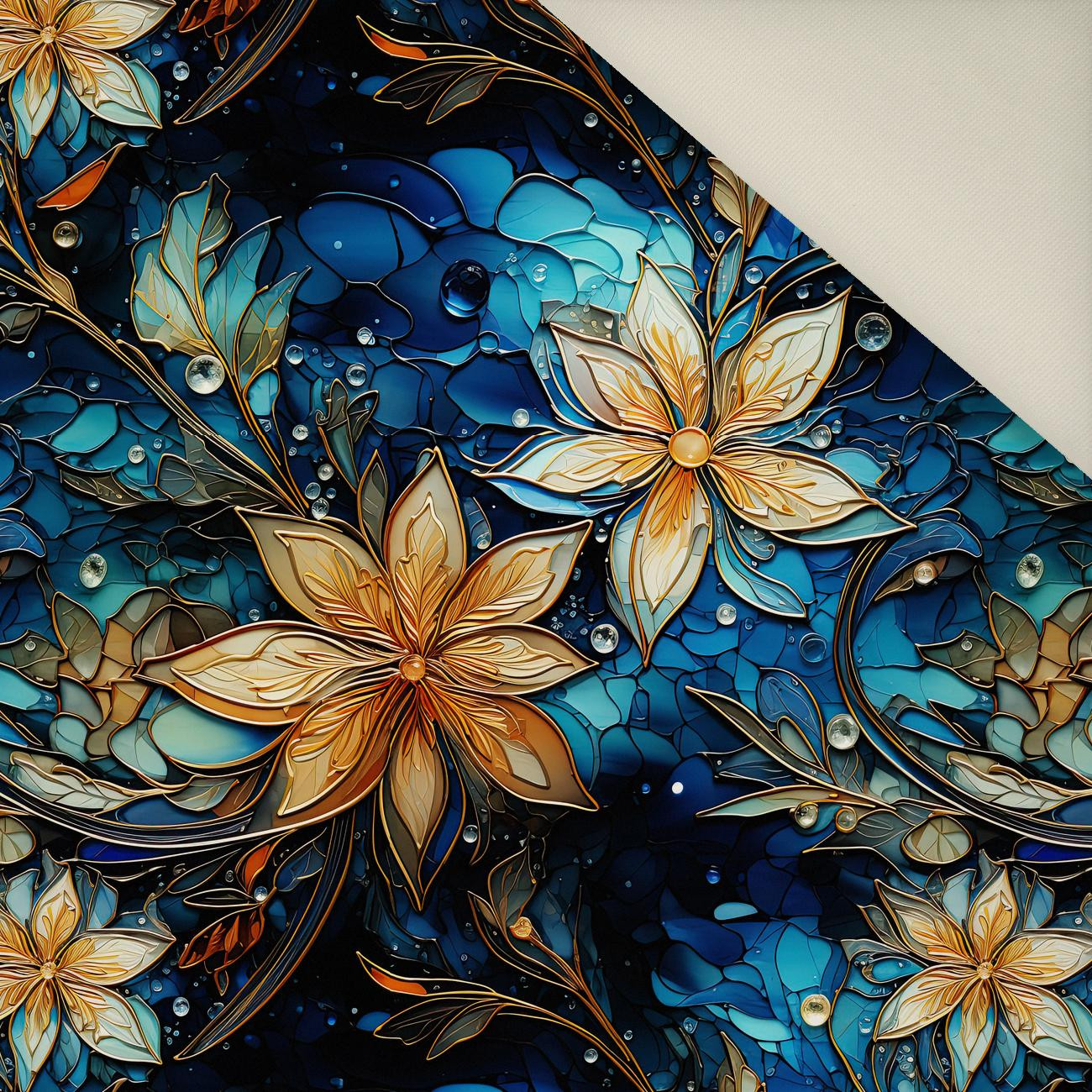 WINTER FLOWERS WZ.4- Welur tapicerski