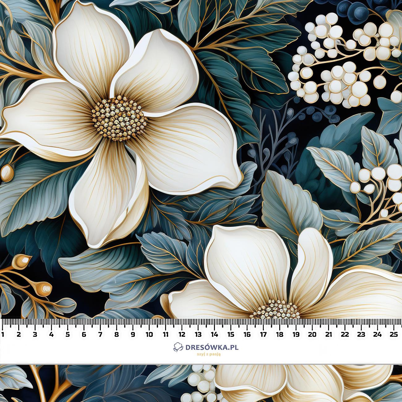 WINTER FLOWERS WZ.9 - Tkanina na obrusy