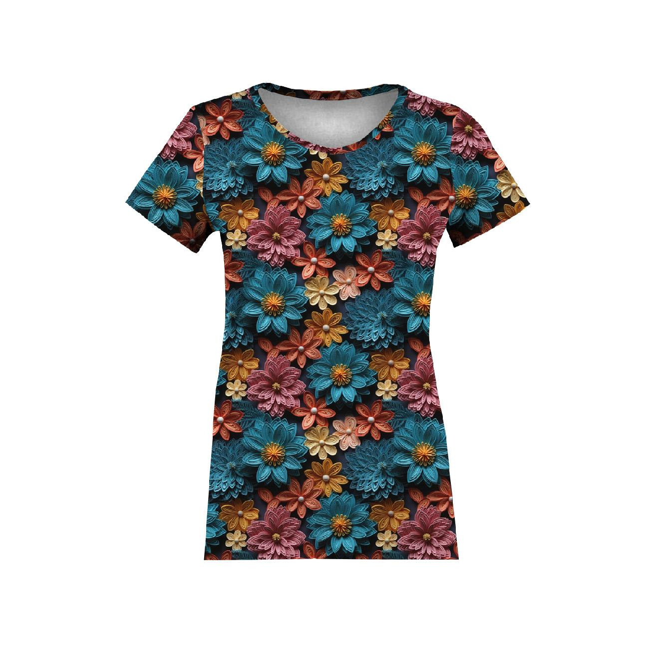 FLOWERS 3D WZ. 14 - Tkanina na obrusy