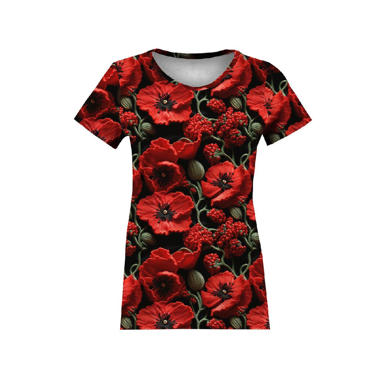 FLOWERS 3D WZ. 7 - dzianina pętelkowa z elastanem ITY